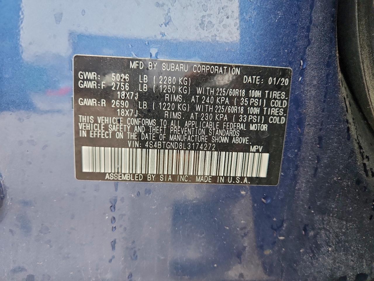 SUBARU OUTBACK LIMITED XT