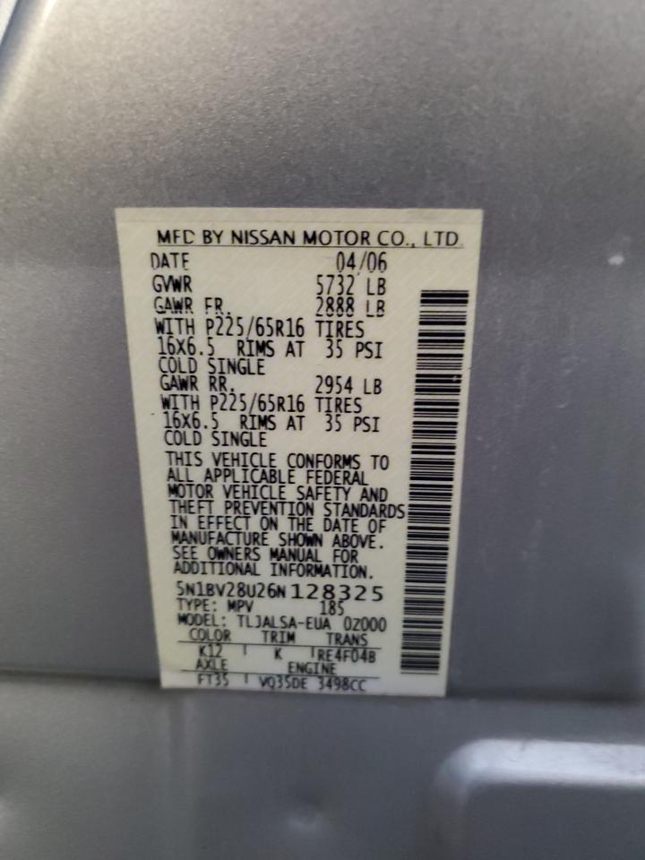 Lot #3297127494 2006 NISSAN QUEST S