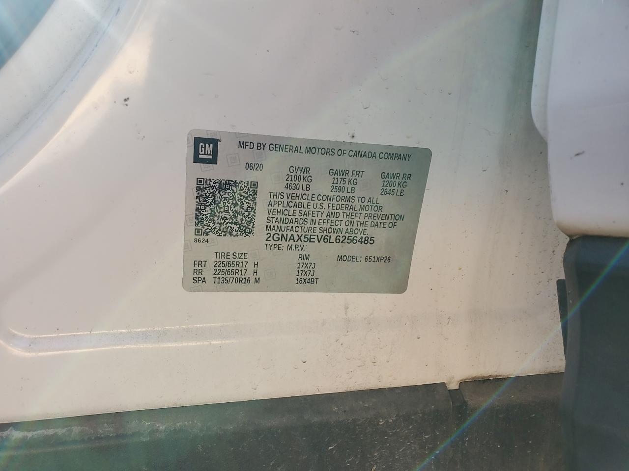 Lot #3302869927 2020 CHEVROLET EQUINOX