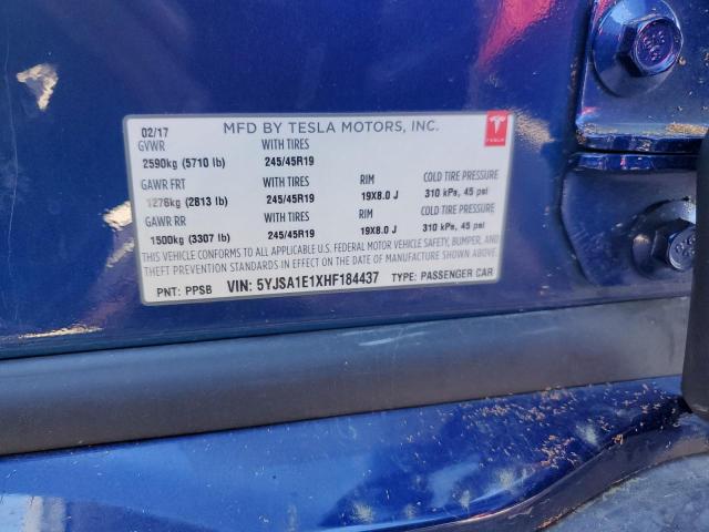 2017 TESLA MODEL S #3304500568