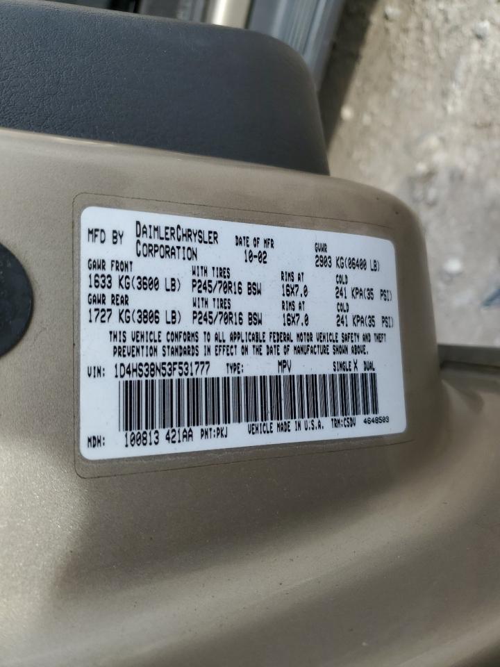 Lot #3302729009 2003 DODGE DURANGO SP