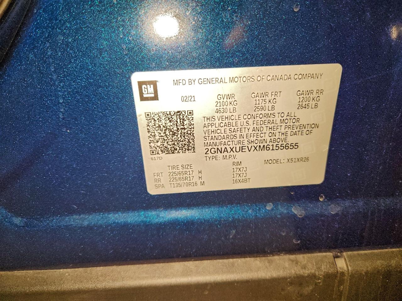 Lot #3311756750 2021 CHEVROLET EQUINOX LT