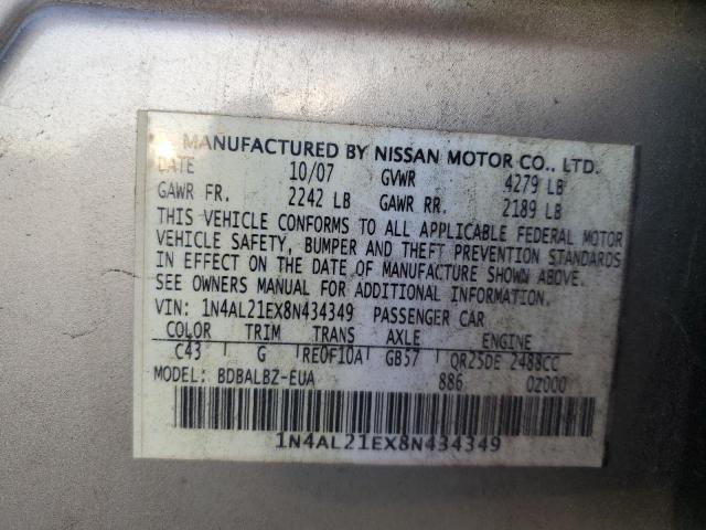 2008 NISSAN ALTIMA 2.5 #3302726010