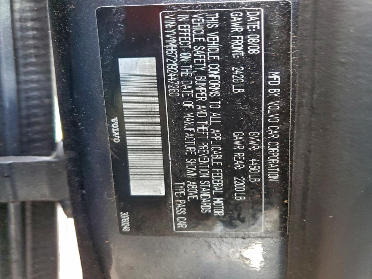 Lot #3305530083 2009 VOLVO S40 T5