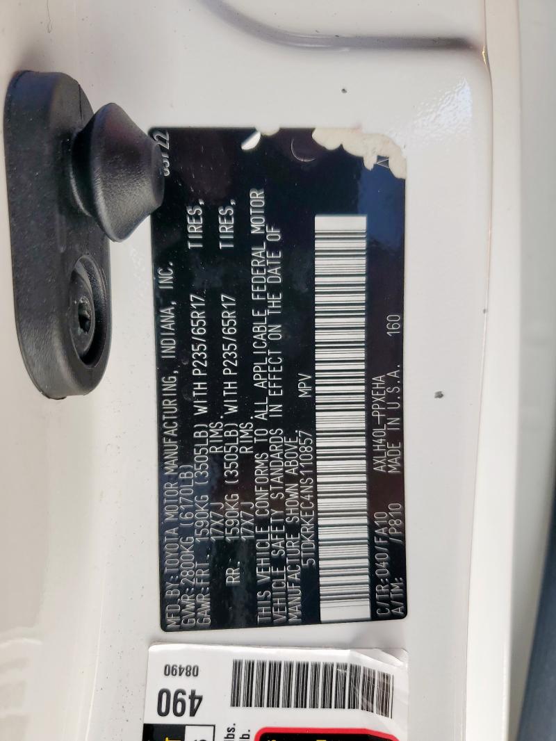 2022 TOYOTA SIENNA LE - 5TDKRKEC4NS110857