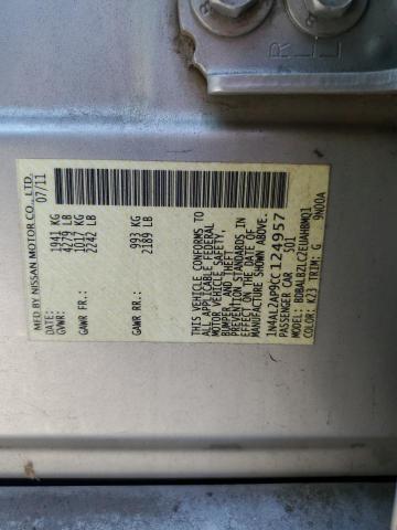 2012 NISSAN ALTIMA BAS #3293497427