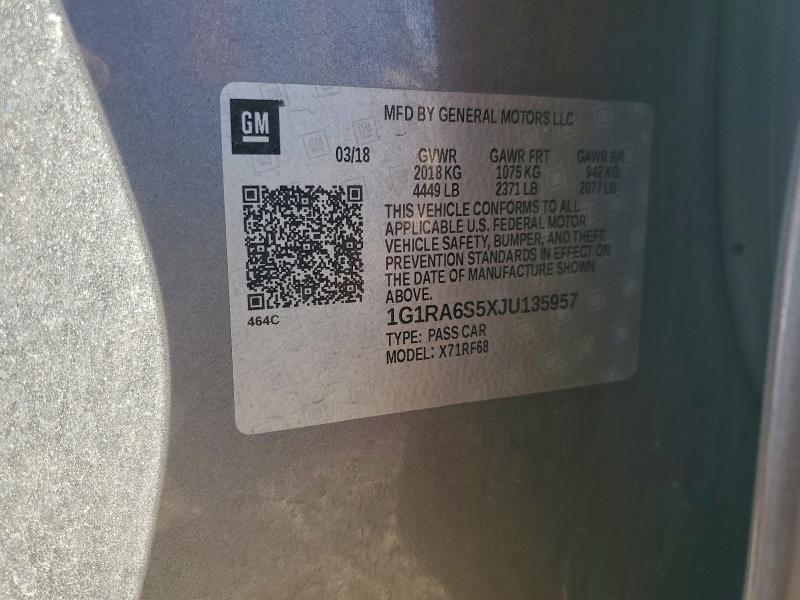 2018 CHEVROLET VOLT LT #3298143261