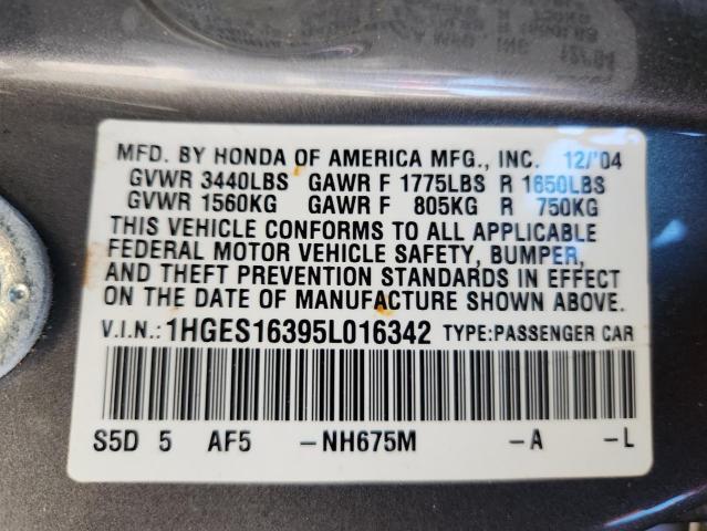 2005 HONDA CIVIC DX V #3292408267