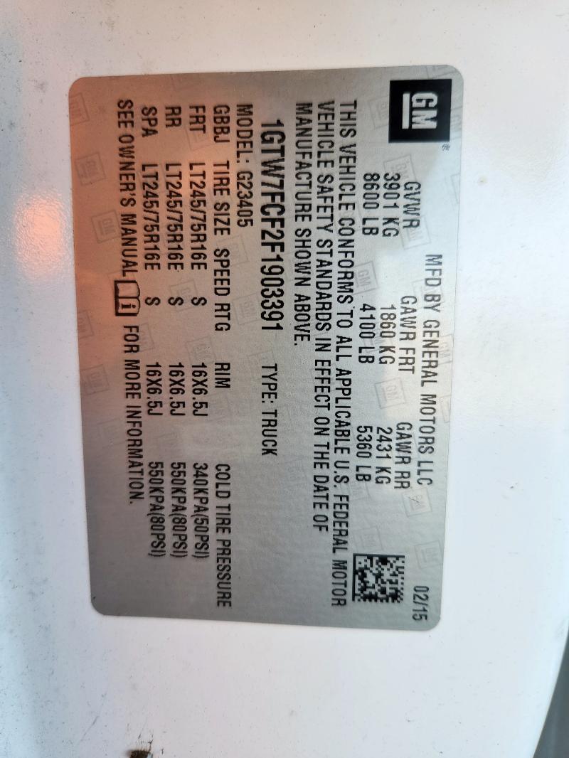 2015 GMC SAVANA G25 #3287280995