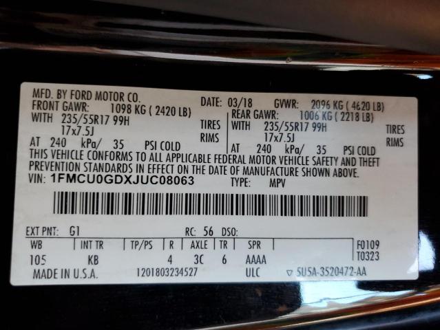 2018 FORD ESCAPE SE #3298153284