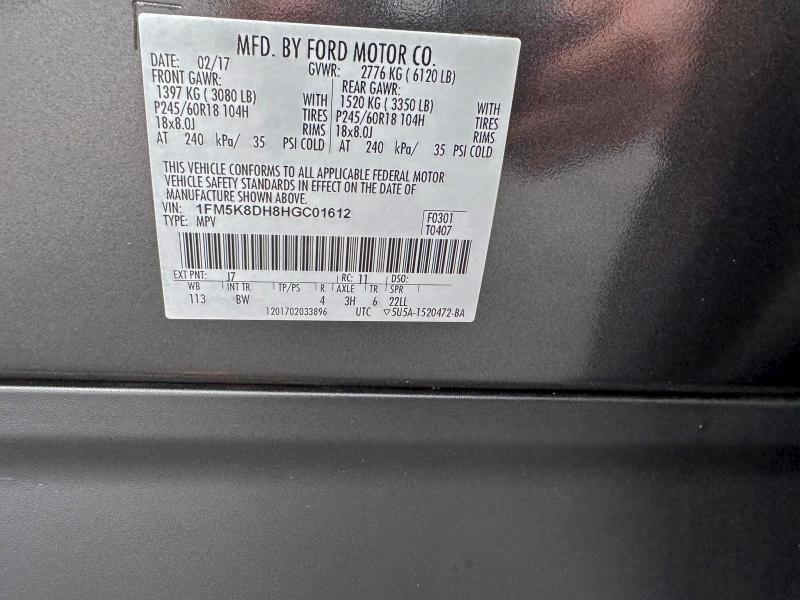 2017 FORD EXPLORER X #3296911865