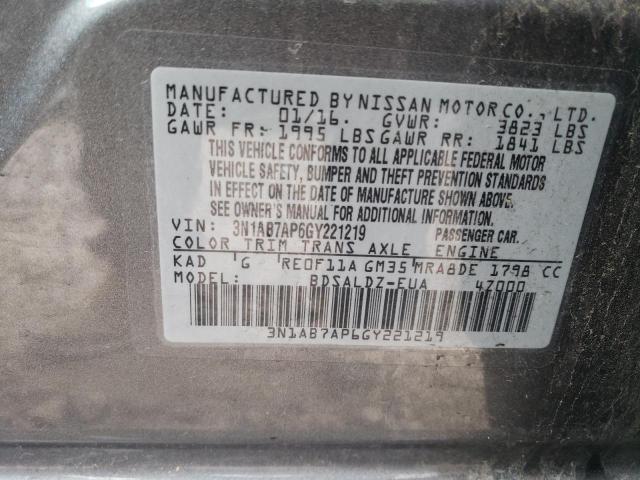 2016 NISSAN SENTRA S #3294477496