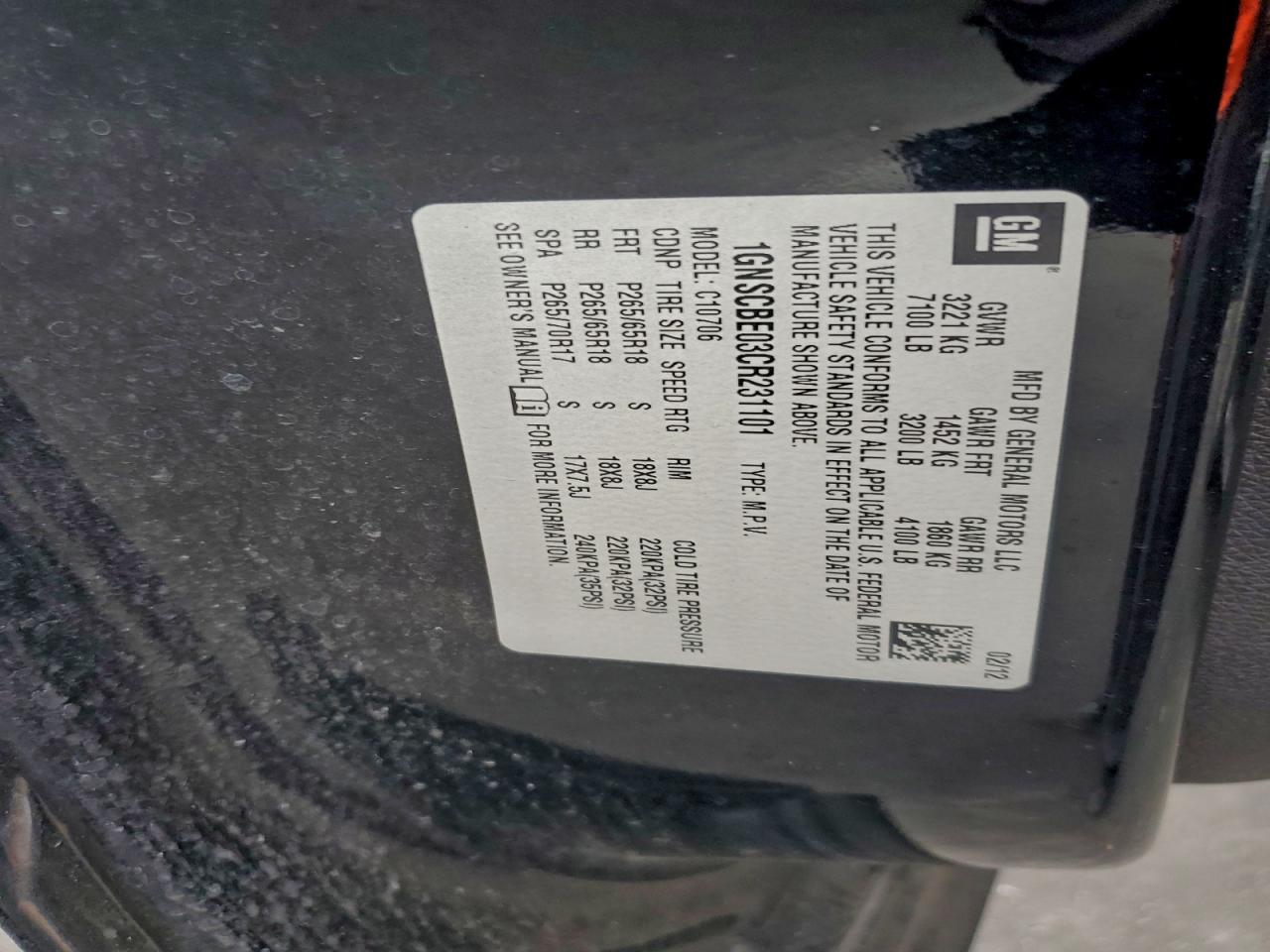 CHEVROLET TAHOE C1500 LT