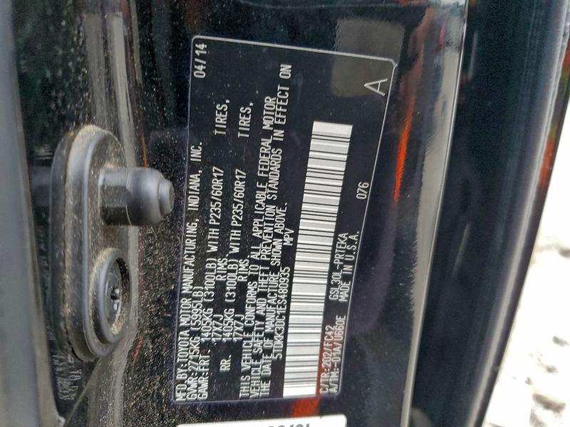 2014 TOYOTA SIENNA LE #3303726429