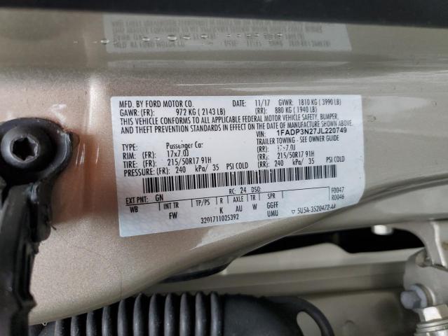 2018 FORD FOCUS TITA - 1FADP3N27JL220749