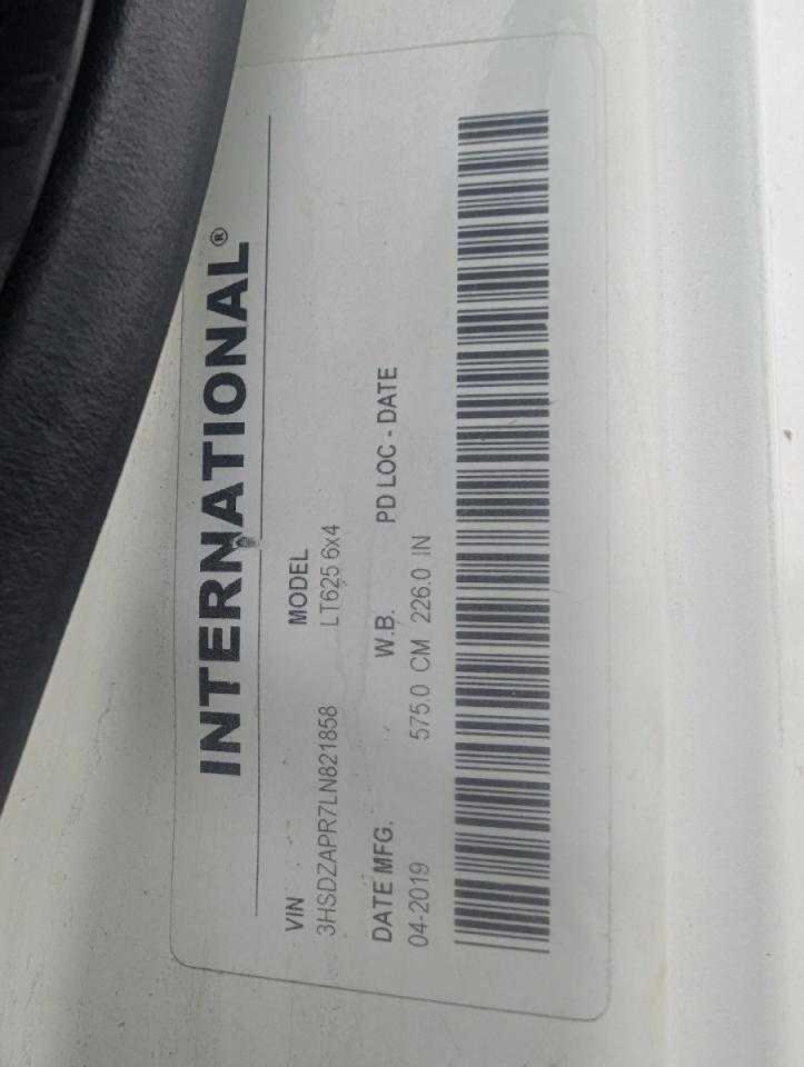 Lot #3291300454 2020 INTERNATIONAL LT625