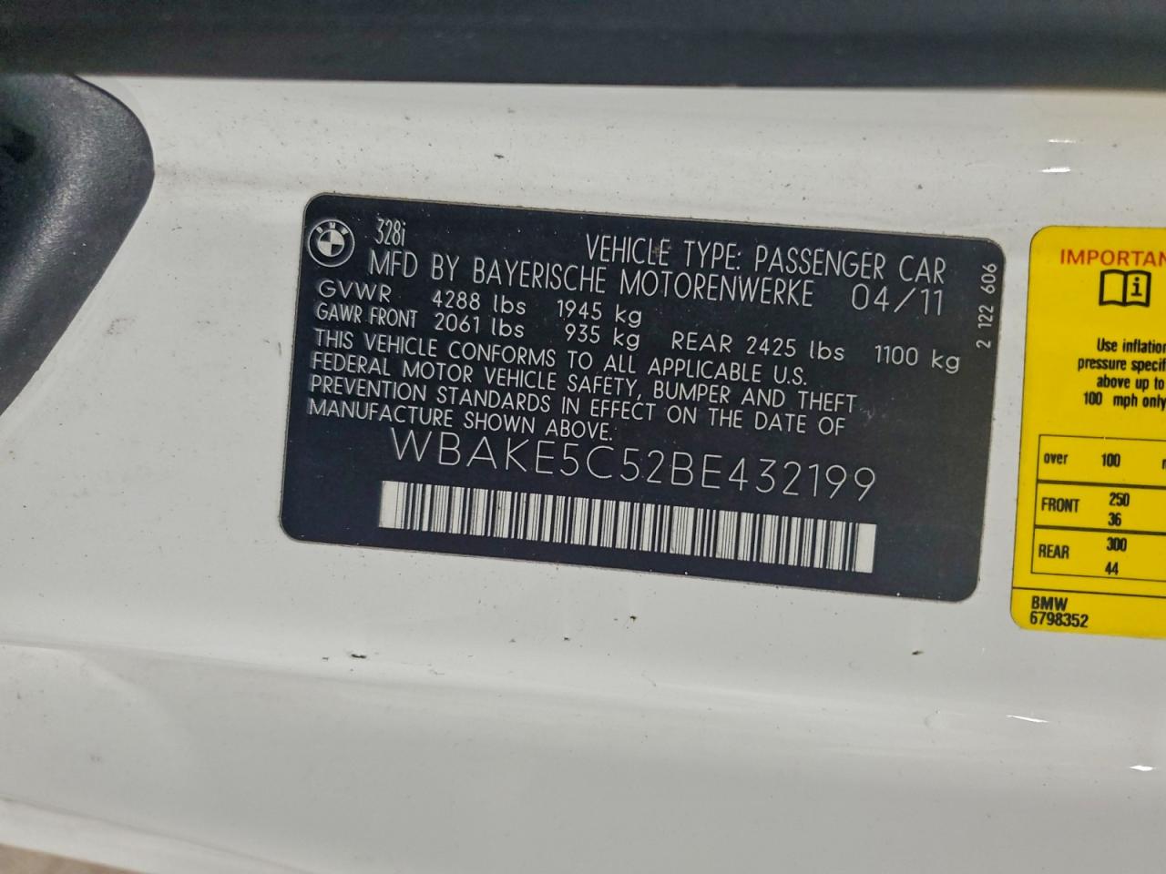 BMW 3 SERIES I SULEV