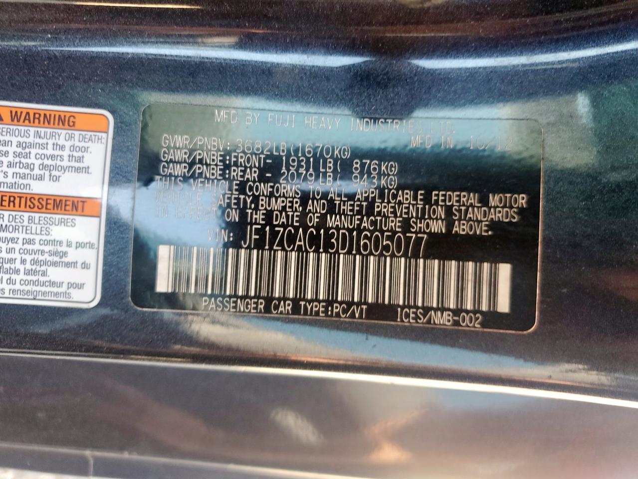 SUBARU BRZ 2.0 LIMITED