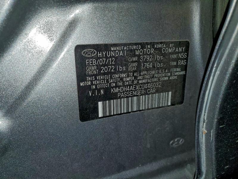 2012 HYUNDAI ELANTRA GL #3296964845