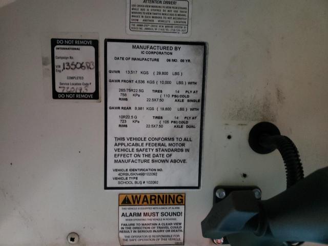 2009 IC CORPORATION CE SERIES SCHOOL #3287478015