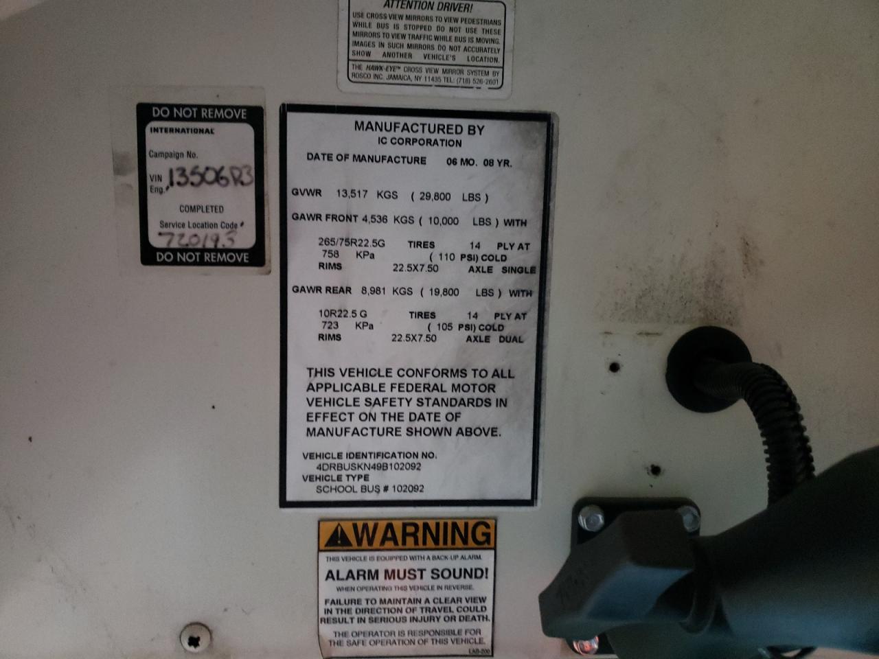 Lot #3287478015 2009 IC CORPORATION CE SERIES SCHOOL