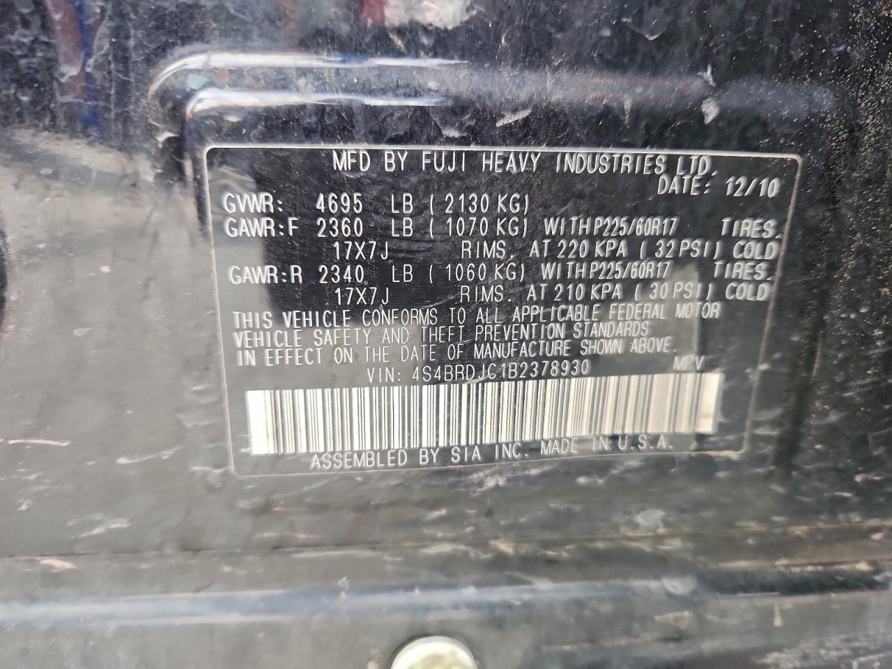 SUBARU OUTBACK 3.6R LIMITED