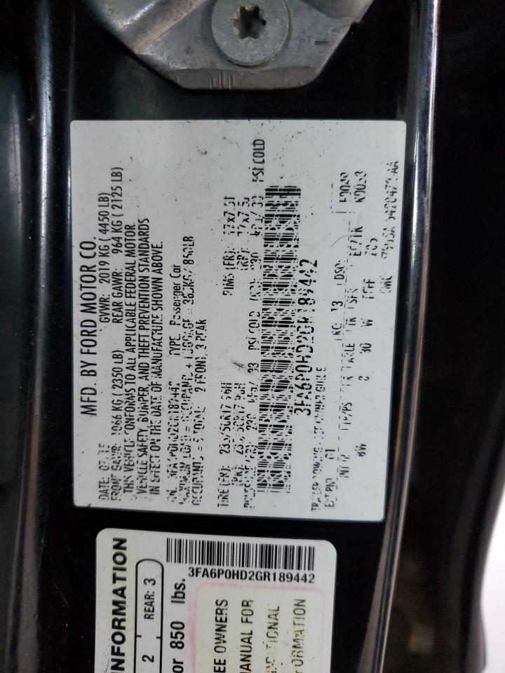 Lot #3301967413 2016 FORD FUSION SE