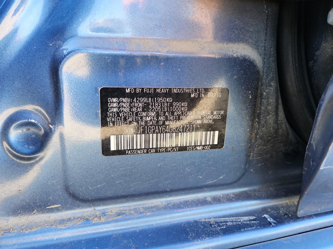 SUBARU IMPREZA SPORT LIMITED