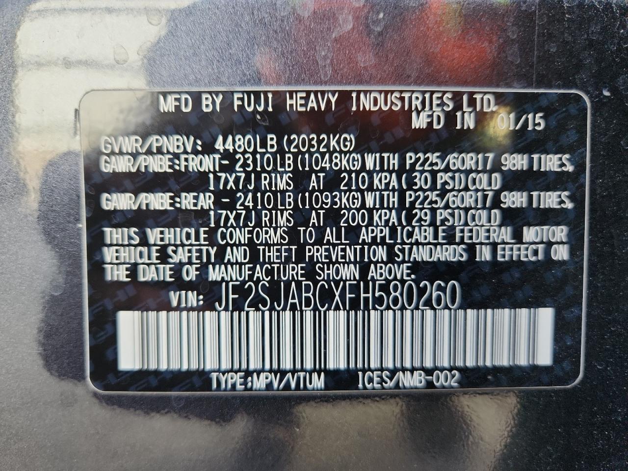 SUBARU FORESTER 2.5I