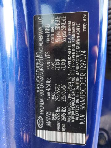 2024 HYUNDAI TUCSON SEL 5NMJBCDE5RH297074