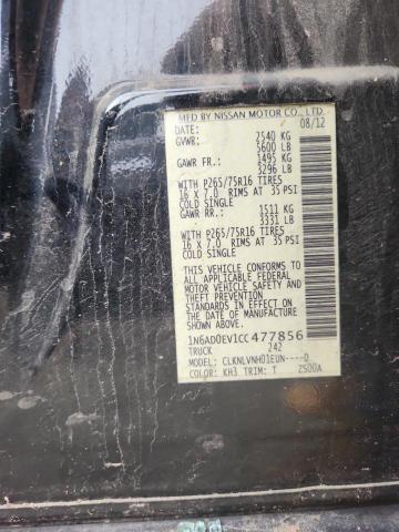 2012 NISSAN FRONTIER S - 1N6AD0EV1CC477856