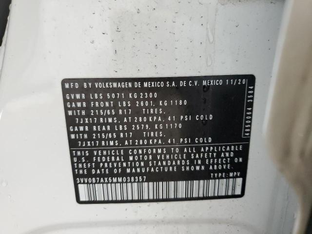 2021 VOLKSWAGEN TIGUAN S #3304523493