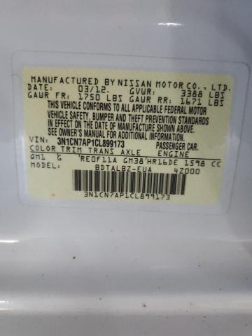 2012 NISSAN VERSA S #3285561265