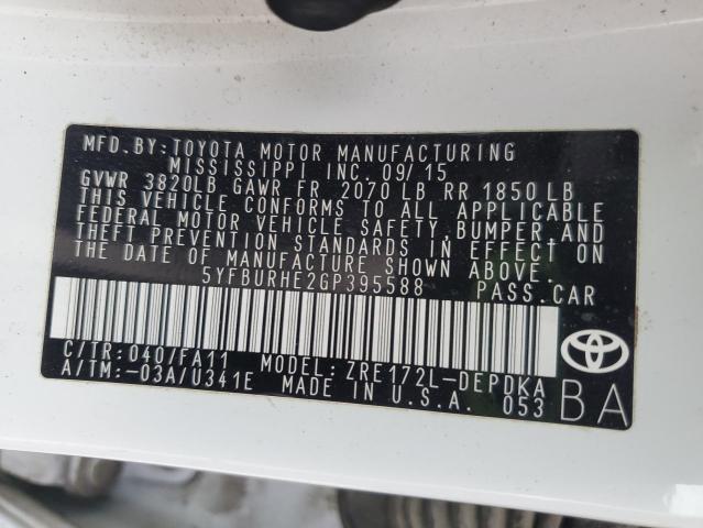 2016 TOYOTA COROLLA L #3309473578