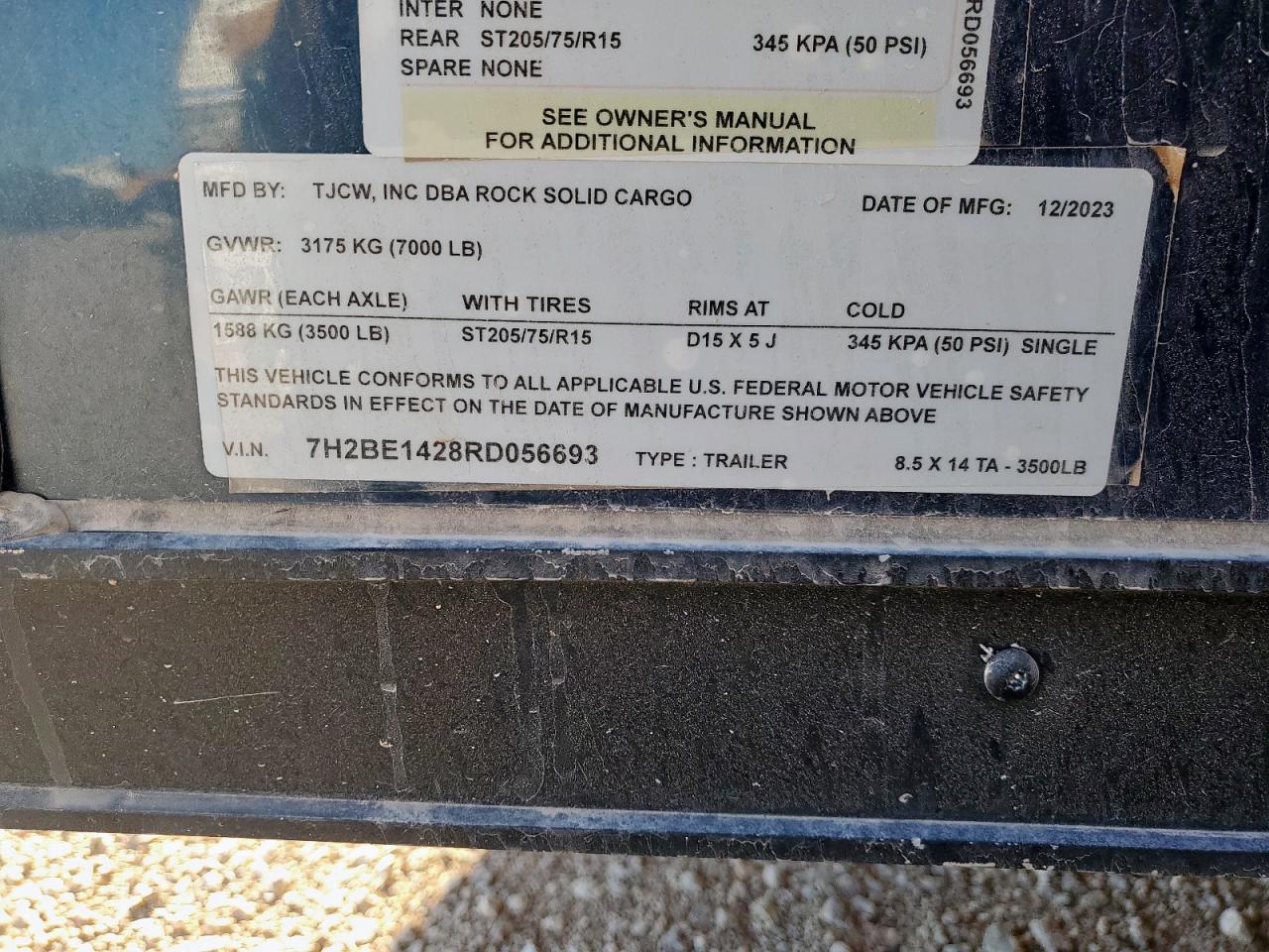 Lot #3281497993 2024 ROCK SOLID UNKNOWN