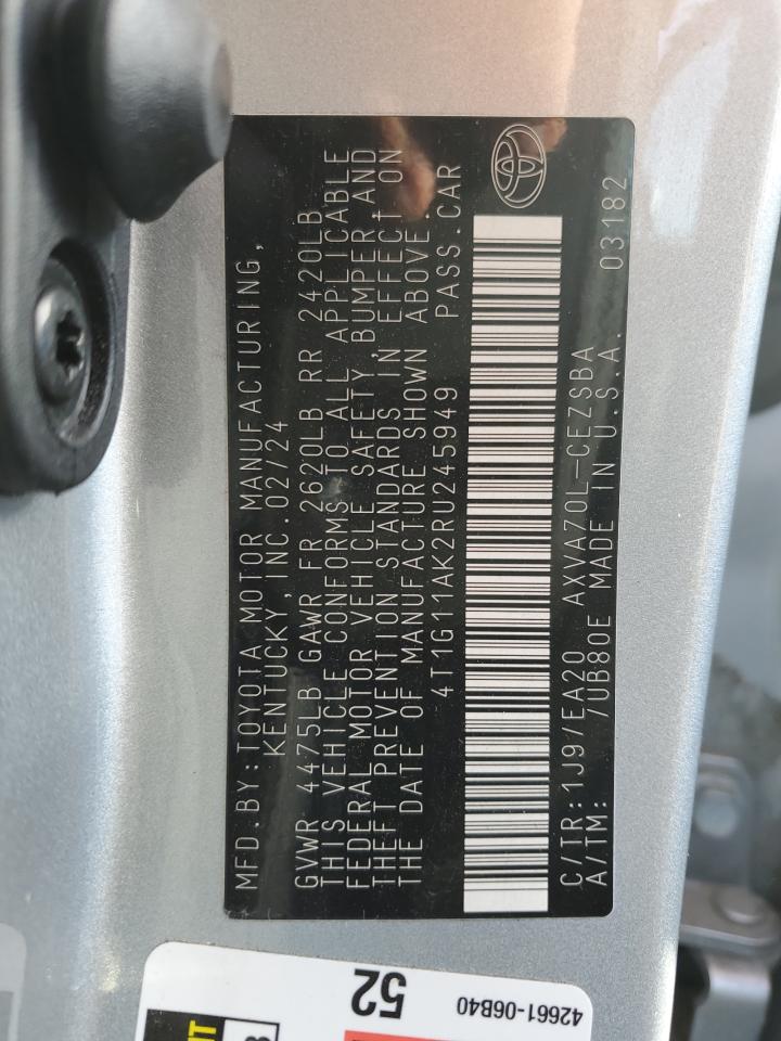 Lot #3304606444 2024 TOYOTA CAMRY SE