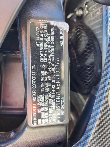 2022 SUZUKI GSX-R600 - JS1GN7FA6N7100766