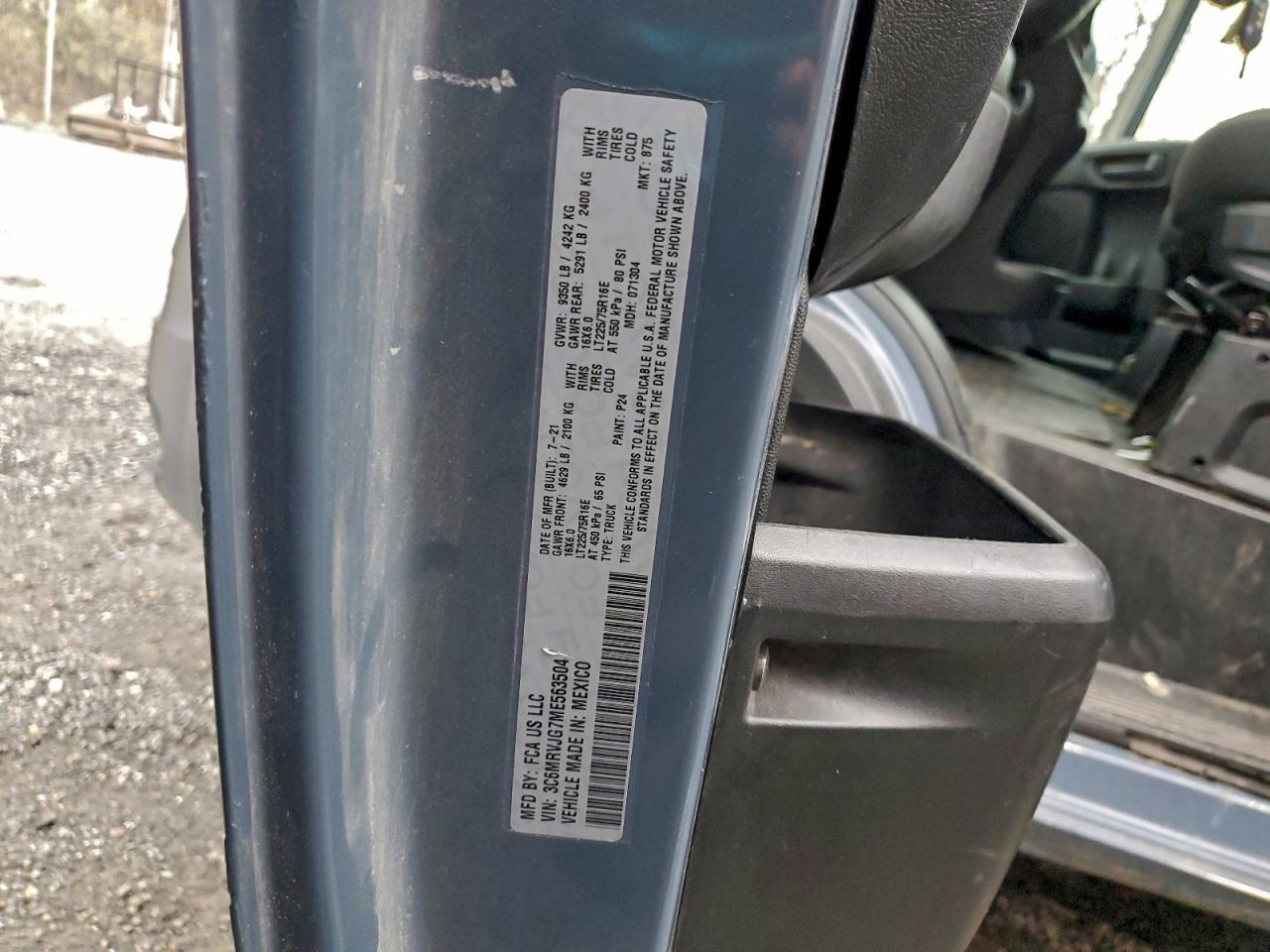 Lot #3304631941 2021 RAM PROMASTER