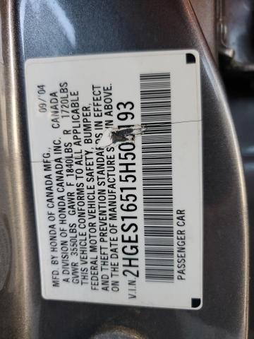 2005 HONDA CIVIC LX #3283770451