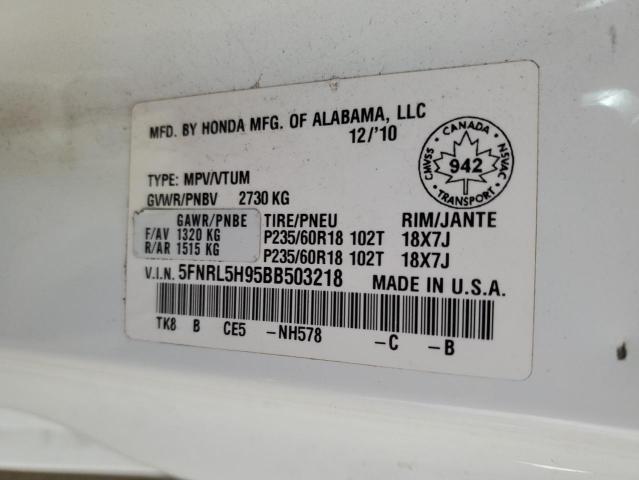 2011 HONDA ODYSSEY TO - 5FNRL5H95BB503218