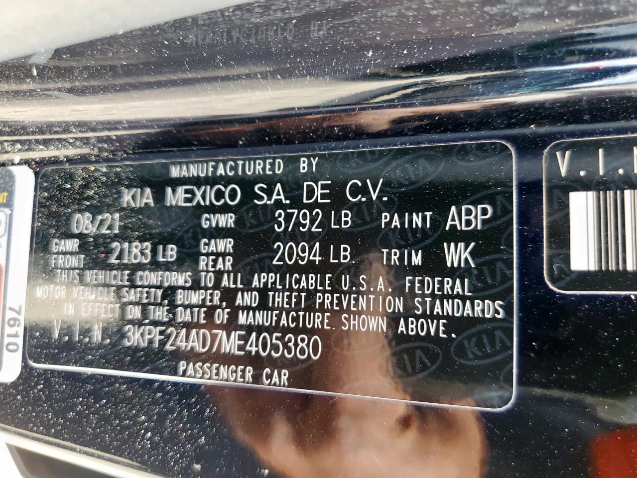 Lot #3285686657 2021 KIA FORTE FE