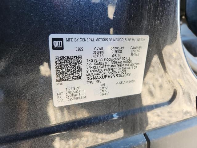 2022 CHEVROLET EQUINOX LT - 3GNAXUEV9NS182039