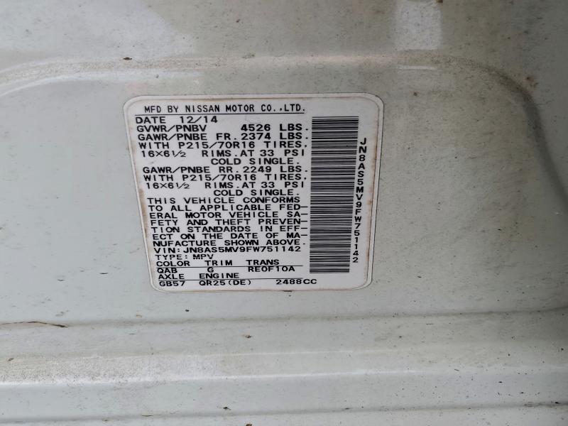 2015 NISSAN ROGUE SELE #3305551108