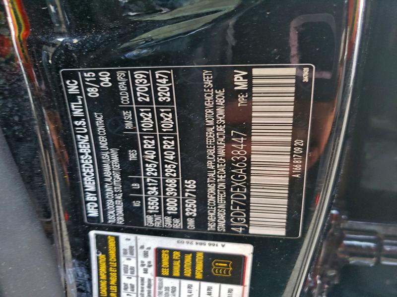 2016 MERCEDES-BENZ GL 550 4MA #3297909833