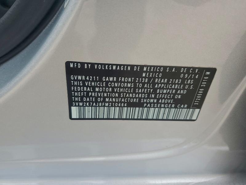 2015 VOLKSWAGEN JETTA BASE #3301847462