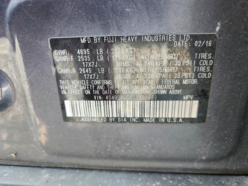 2016 SUBARU OUTBACK 2. #3302734077