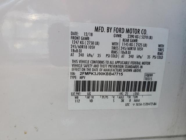 2019 FORD EDGE SEL #3301810328