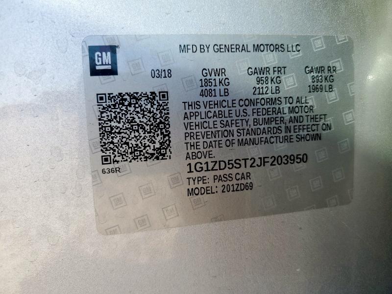 2018 CHEVROLET MALIBU LT - 1G1ZD5ST2JF203950