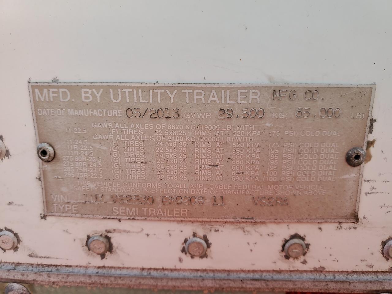 Lot #3317725072 2014 UTILITY VS2RA