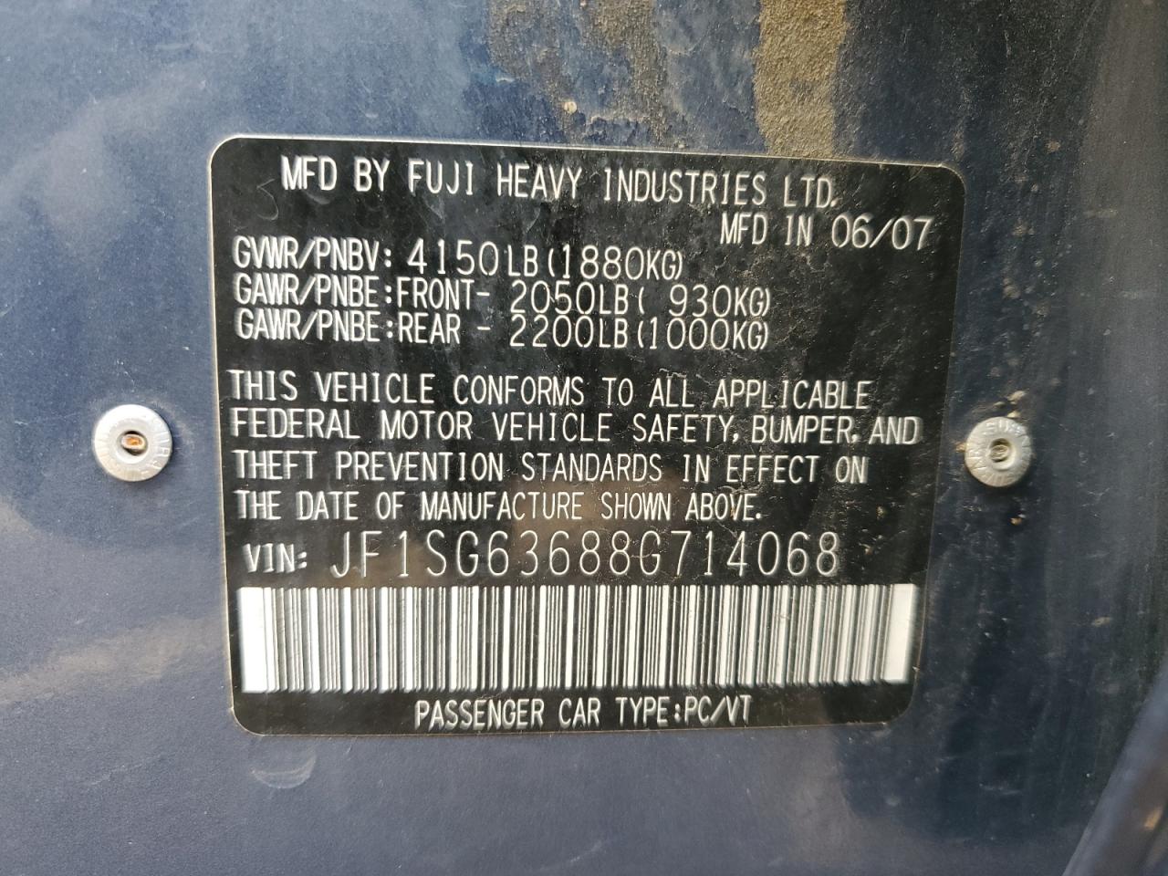 Lot #3287805100 2008 SUBARU FORESTER 2